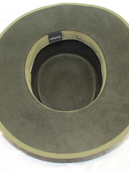 Olive & Pique Green VIDA Adult Adjustable 100% Wool Felt Gambler Bolero Hat NWT main image 9